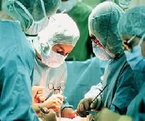The small hip replacement is successful, the patient stands in two hours